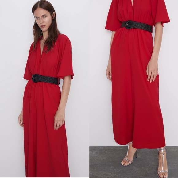 ZARA Jumpsuit with Belt - Picture 2 of 8